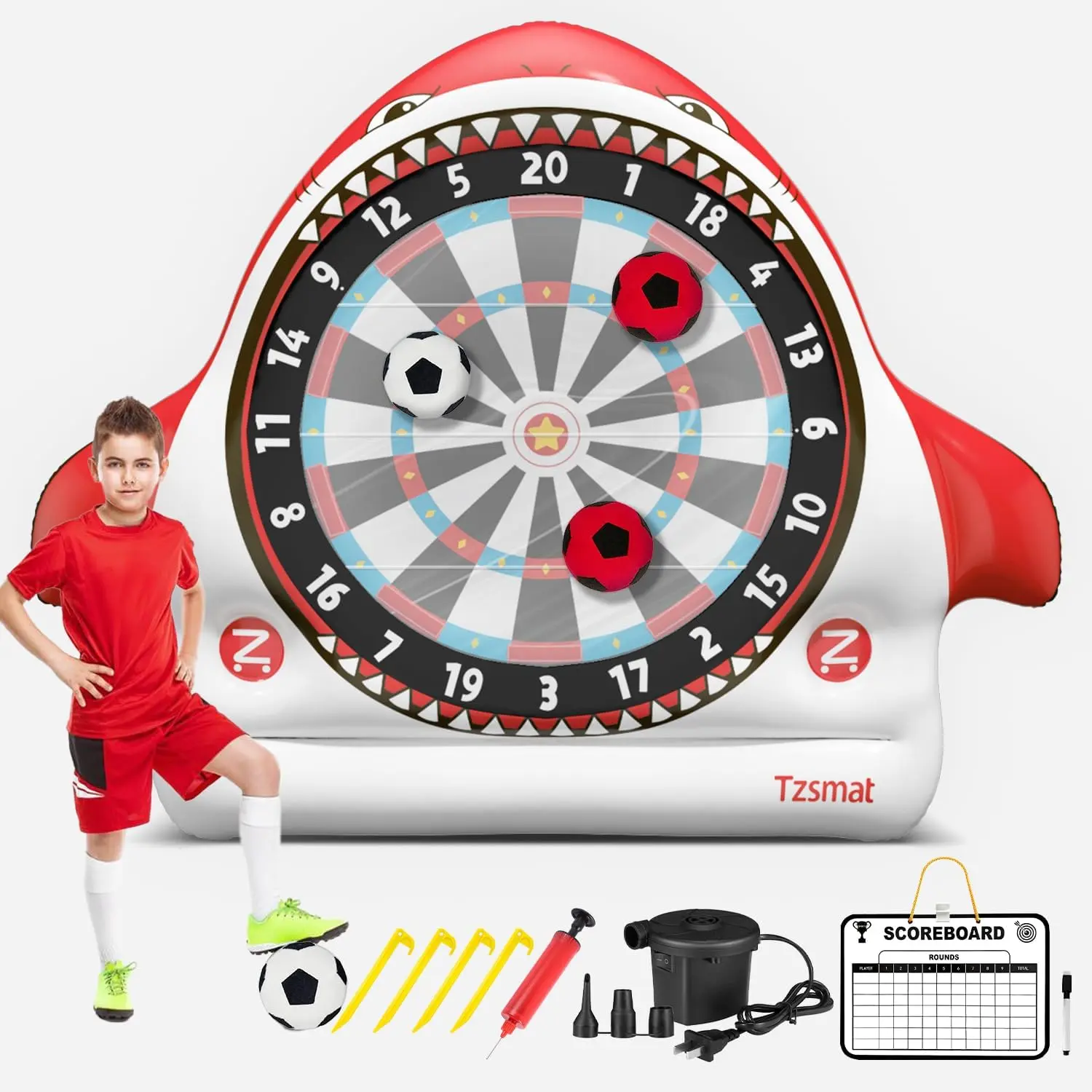 Inflatable Game Outdoor Giant Dartboard for Soccer Large Carnival Outdoor Games Giant Outdoor Game Activities Giant Yard Soccer Darts Games Red