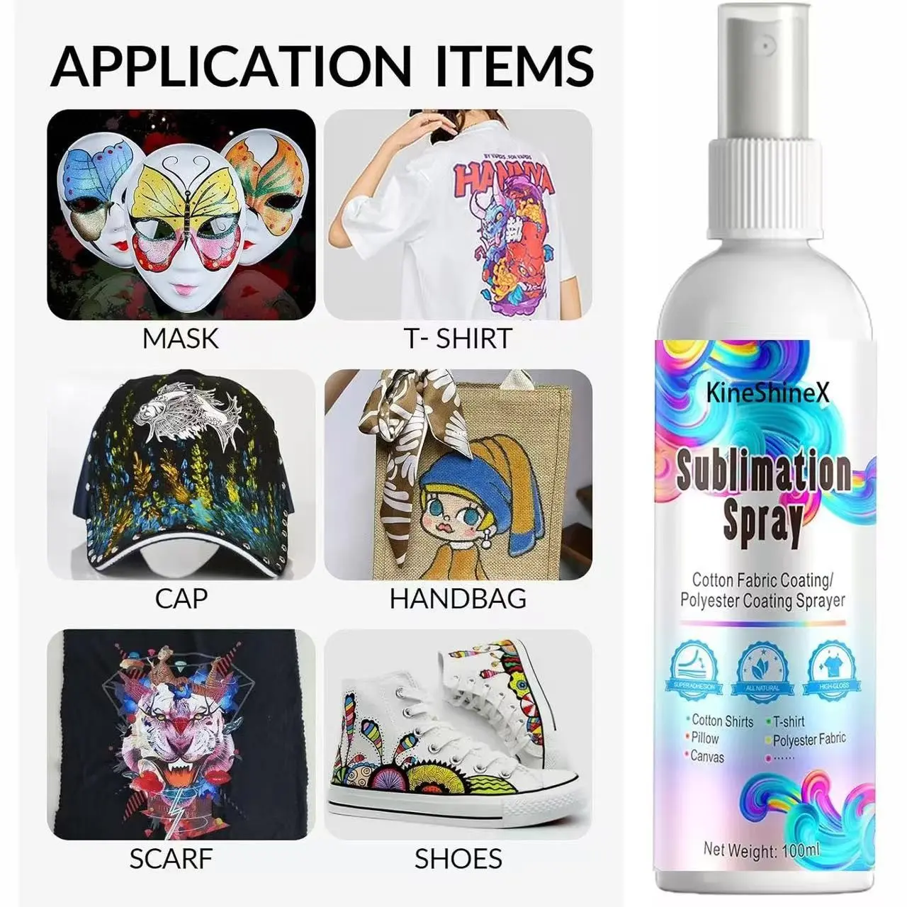 New Cotton Sublimation Spray, Fast-Drying High-Gloss Coating, Super Adhesive, Suitable for All Fabrics, Textile Printing Solution