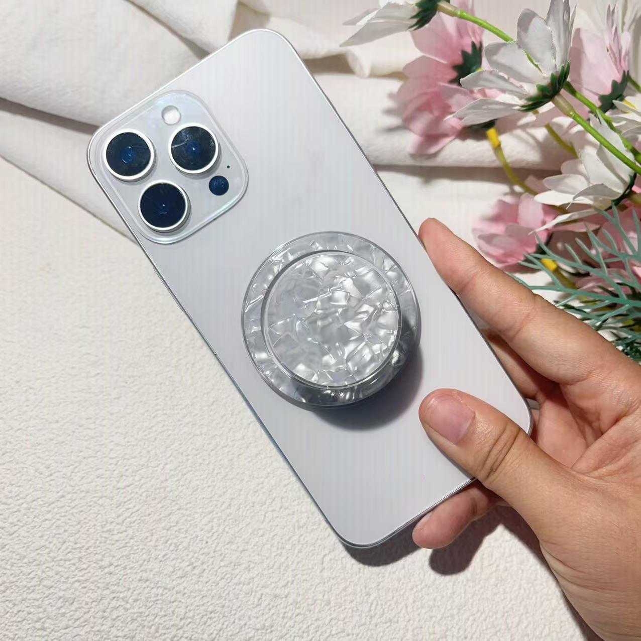 Magsafe Magnetic Phone Holder, Vibrant Shell Texture, High Aesthetic Design, Secure Grip, Compatible with All Smartphones