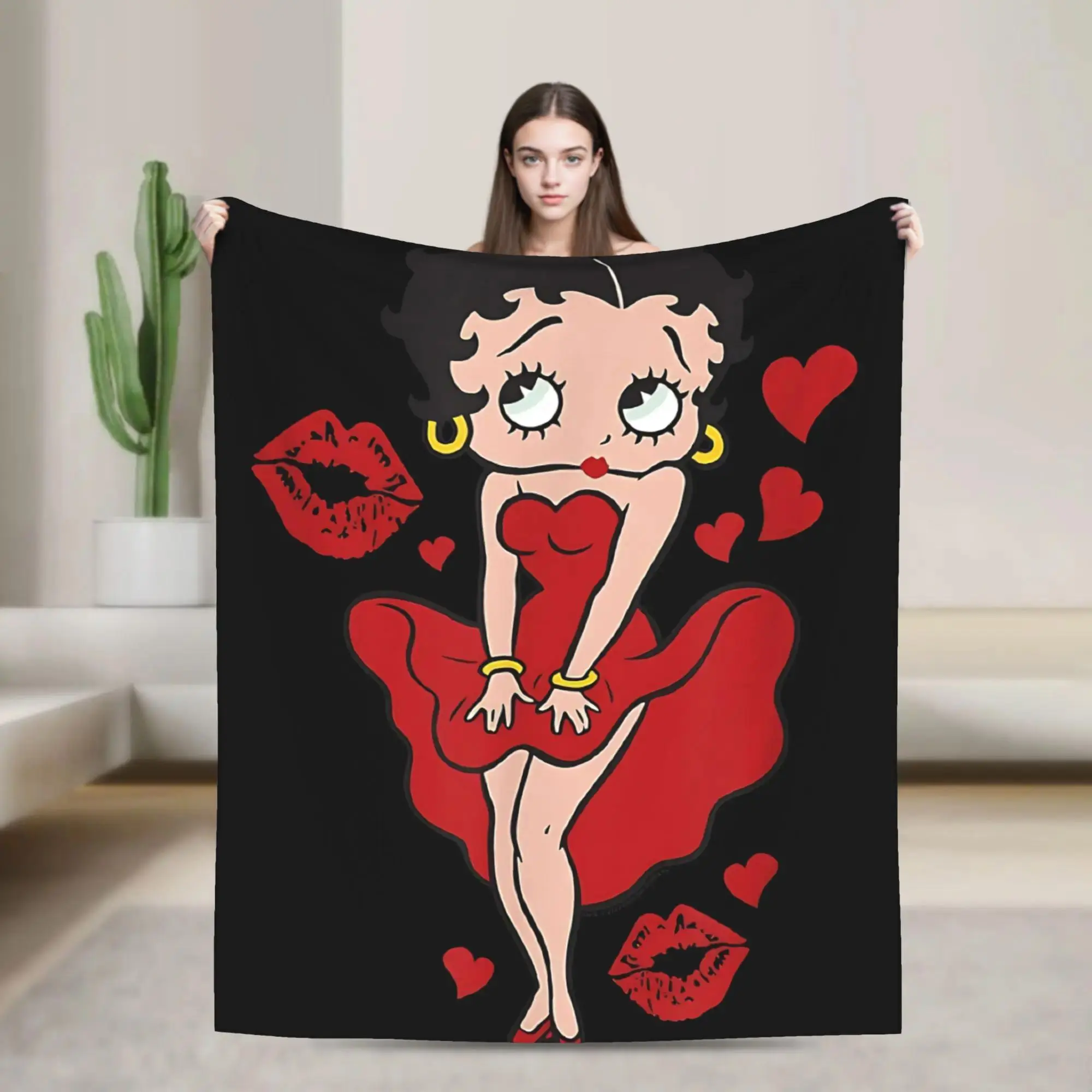 Flannel Throw Blanket with Character Print, Soft Cozy Polyester Fleece for Couch, Bed, Travel & Outdoor, Lightweight & Warm