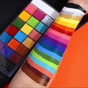 20 Colors Face Body Paint Set, Festival Party Art Kit with Palette, Stencil Templates, Artist Brushes, Tattoo Design Tools