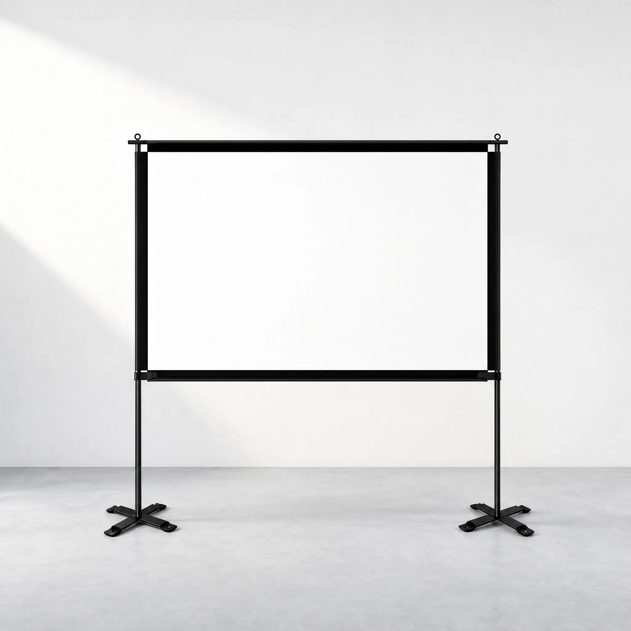 Portable Outdoor Movie Projection Screen, Dual Cross Stand Design, 16:9 Adjustable Border, No Drilling, 4K HD, Quick Setup, Fold-Flat Screen, Ideal for Yard, Camping, Outdoors