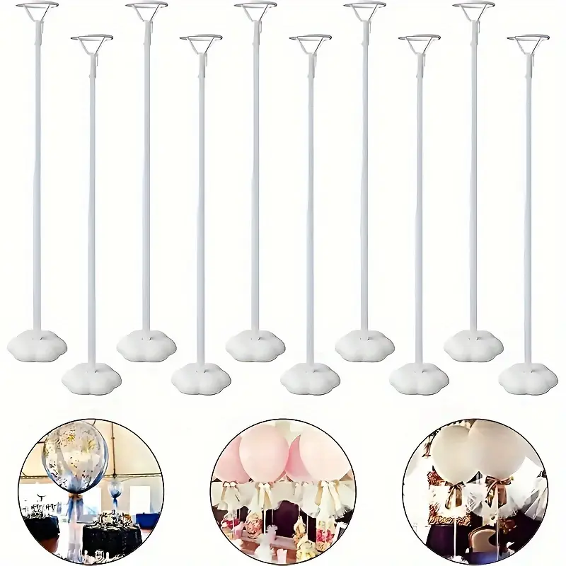 10pcs Plum Blossom Balloon Stand, No Tools Required for Assembly, Reusable, Suitable for Balloon Arches, Garlands, Backdrops | Birthday Wedding Christmas Decorations, Halloween Party Supplies, Desktop And Floor Display