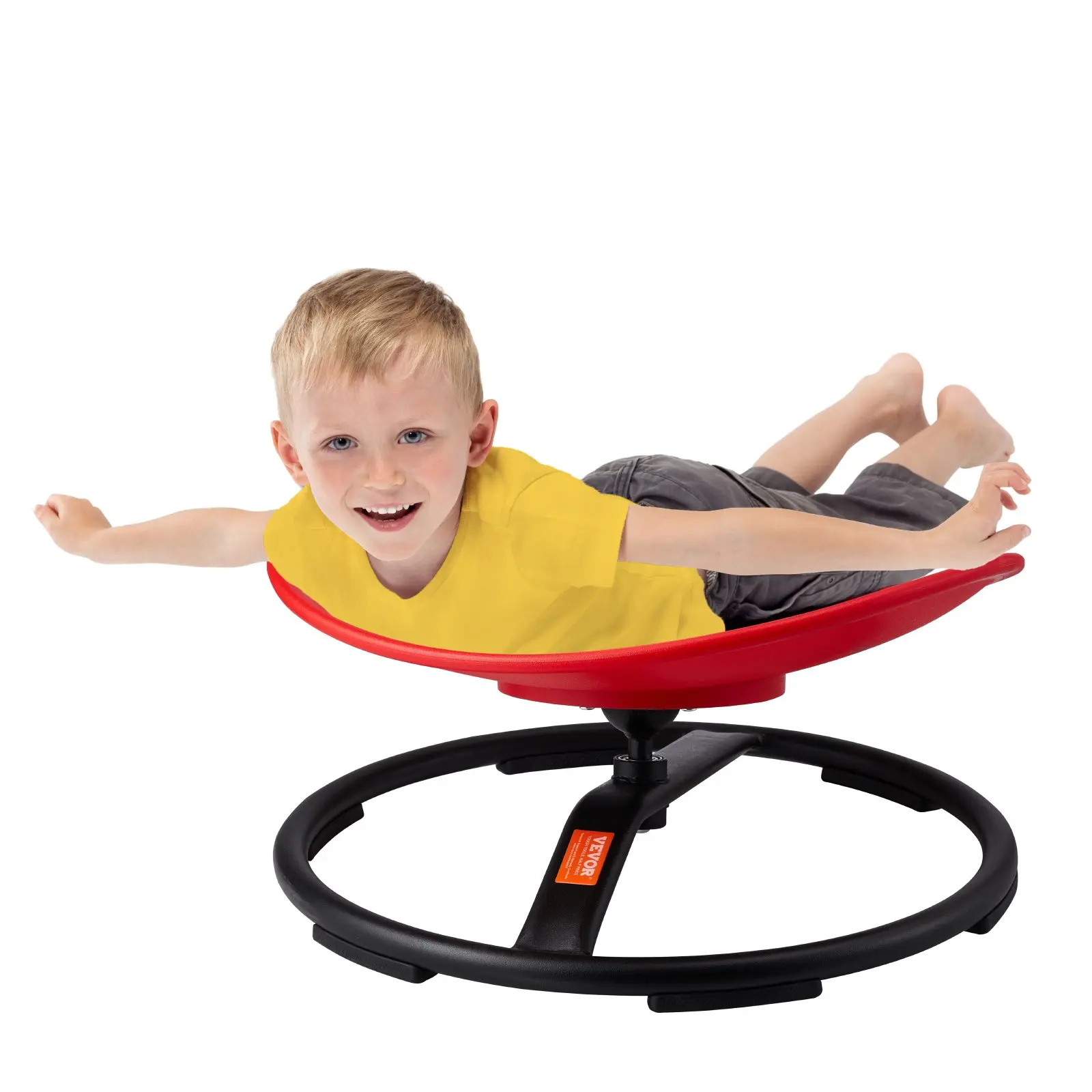 Fathersdaygift VEVOR Kids Swivel Chair, 220 LBS Capacity, Sensory Spinning Chair, Autistic Kids Sensory Toy Chair with Non-Slip Metal Base, Toddler Sit and Spin Chair for Coordination Balance Focus Training Reddealsforyoudays