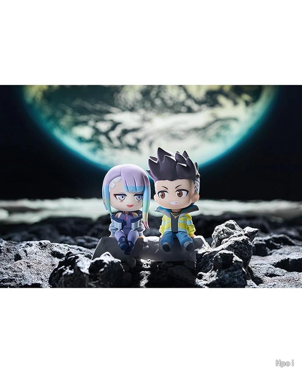 8CM Anime Cyberpunk: Edgerunners Figure David Martinez Lucy Qset To The Moon Sitting Figure Toy Acton Figure Set Doll Gift