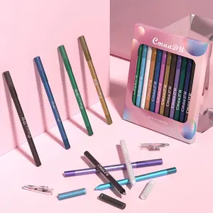 12-Color Multi-use Eyeshadow & Eyeliner Pencil Set – Rich Pigment, Smooth Glide, Easy Blending for Bright Tear Trough, Defined Eyeliner & All-Day Makeup Wear - Beginner Friendly Daily Makeup Tool for Women, Women's cosmetics, Eye makeup tools