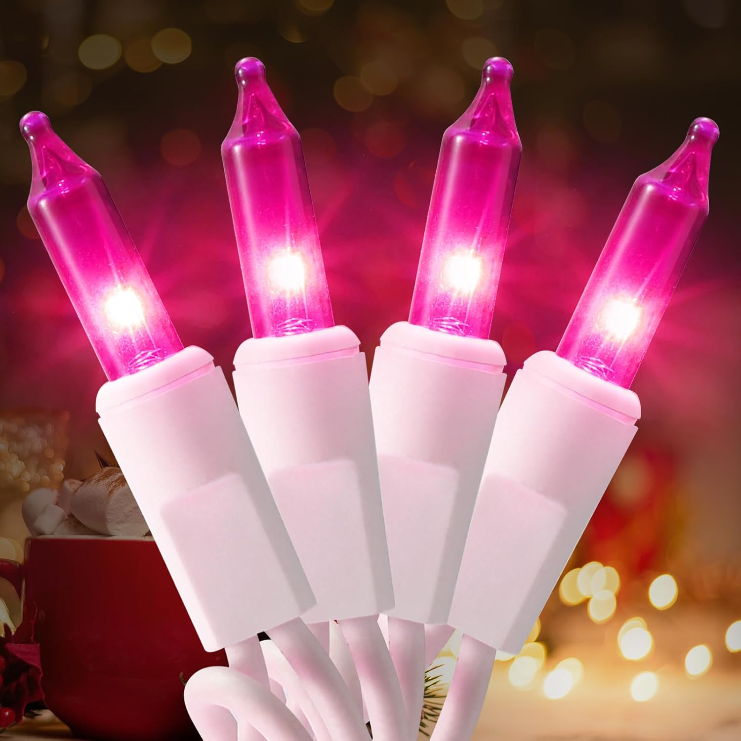 100 Count Mini Lights String, 21ft Christmas Tree Lights Plug in,Christmas String Lights for Room, Valentine's Day Outdoor Porch Decor Birthday Celebrations and Weddings Decorations 100 Count Mini Lights String, 21ft Christmas Tree Lights Plug in,Christmas String Lights for Room, Valentine's Day Outdoor Porch Decor Birthday Celebrations and Weddings Decorations