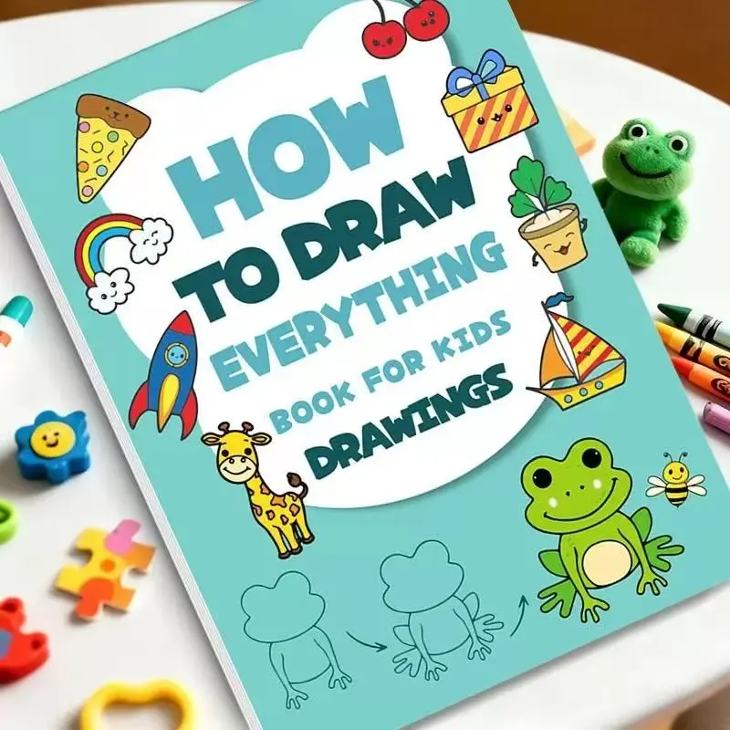 Step-By-Step Drawing Tutorial Book, Cute Q-Version Characters, No Sharp Edges, One-Stop Painting Guide, Perfect for Kids