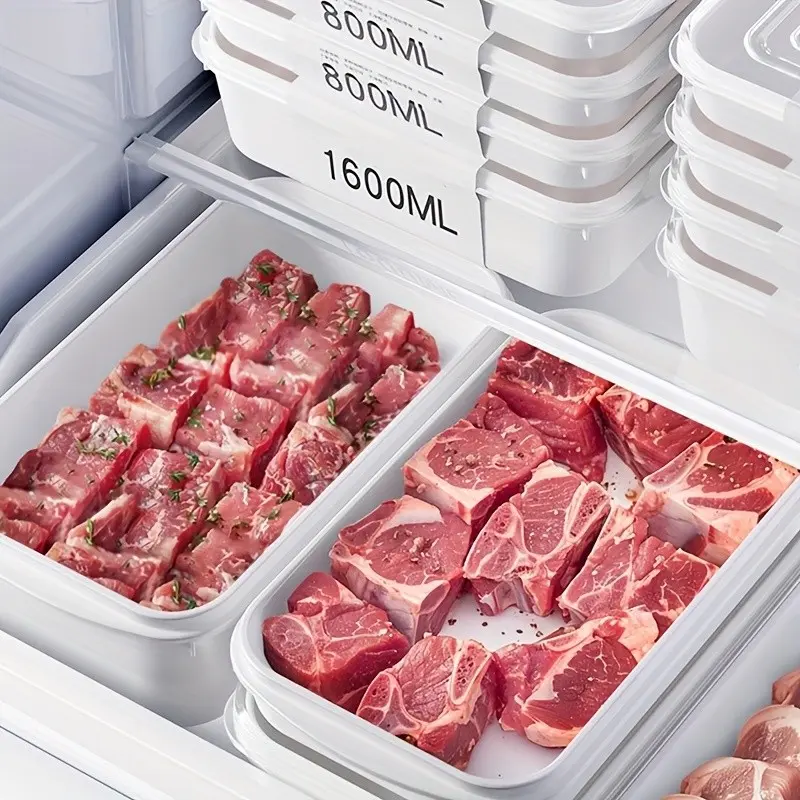 3-Piece Food Storage Containers, Reusable PP Material, Ideal for Fruits Vegetables Meats, Kitchen Refrigerator Organizer