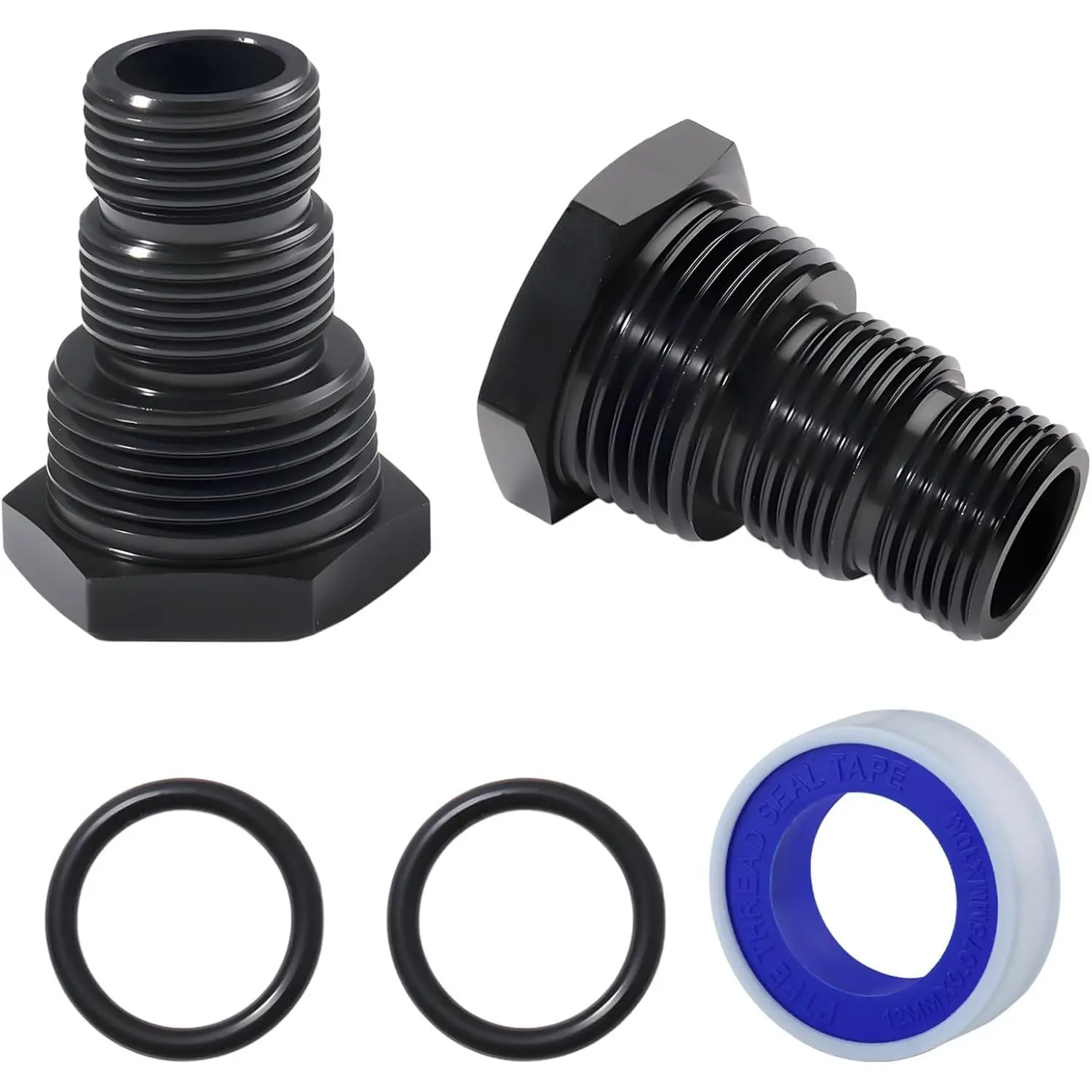 2PCS Oil Filter Adapter Thread Adapter with O-ring and Tape | 1/2-28 Female to 3/4-16 13/16-16 3/4 NPT Male Hose Reducer Fuel Line Fitting Connector for Oil Coolers Fuel Tanks and Pumps