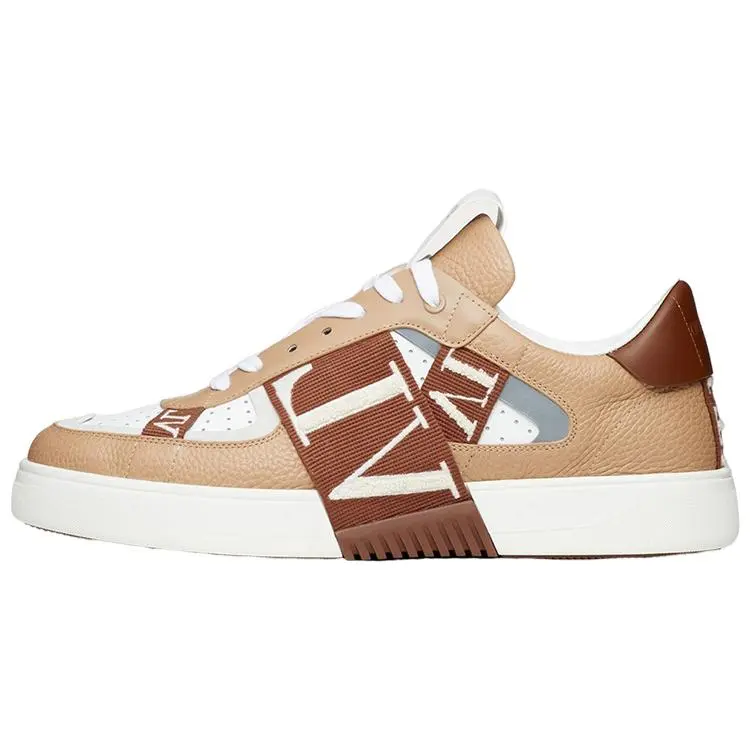 Men's Valentino VL7N Low-Top Lace-Up Fashion Trainer Footwear - Beige Trending Style, House White Official Design, Maison Mihara Verifiable with Global Authentication Credentials