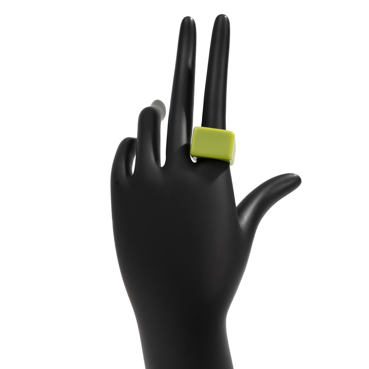 Trendy Colorful Acrylic Plain Ring Geometric Square Wide Resin Band Fashion Minimalist Jewelry for Women Men