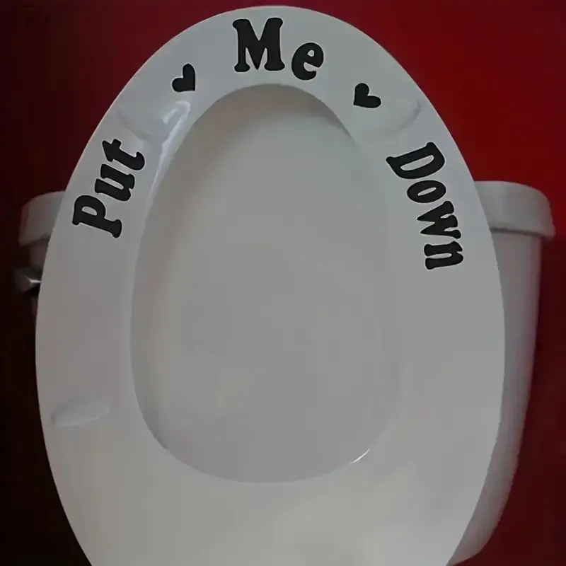 2PC Funny Bathroom Sticker, Self-Adhesive PVC Toilet Seat Cover Decor, Humorous Design, Easy Peel & Stick, No Residue, Party Supplies Gift, Bathroom Decoration Accessories,Rose,Valentine,Charm,brooklyn,birthstone,jewelry,,vinta,stai,jes,gold-pla,aesthetic