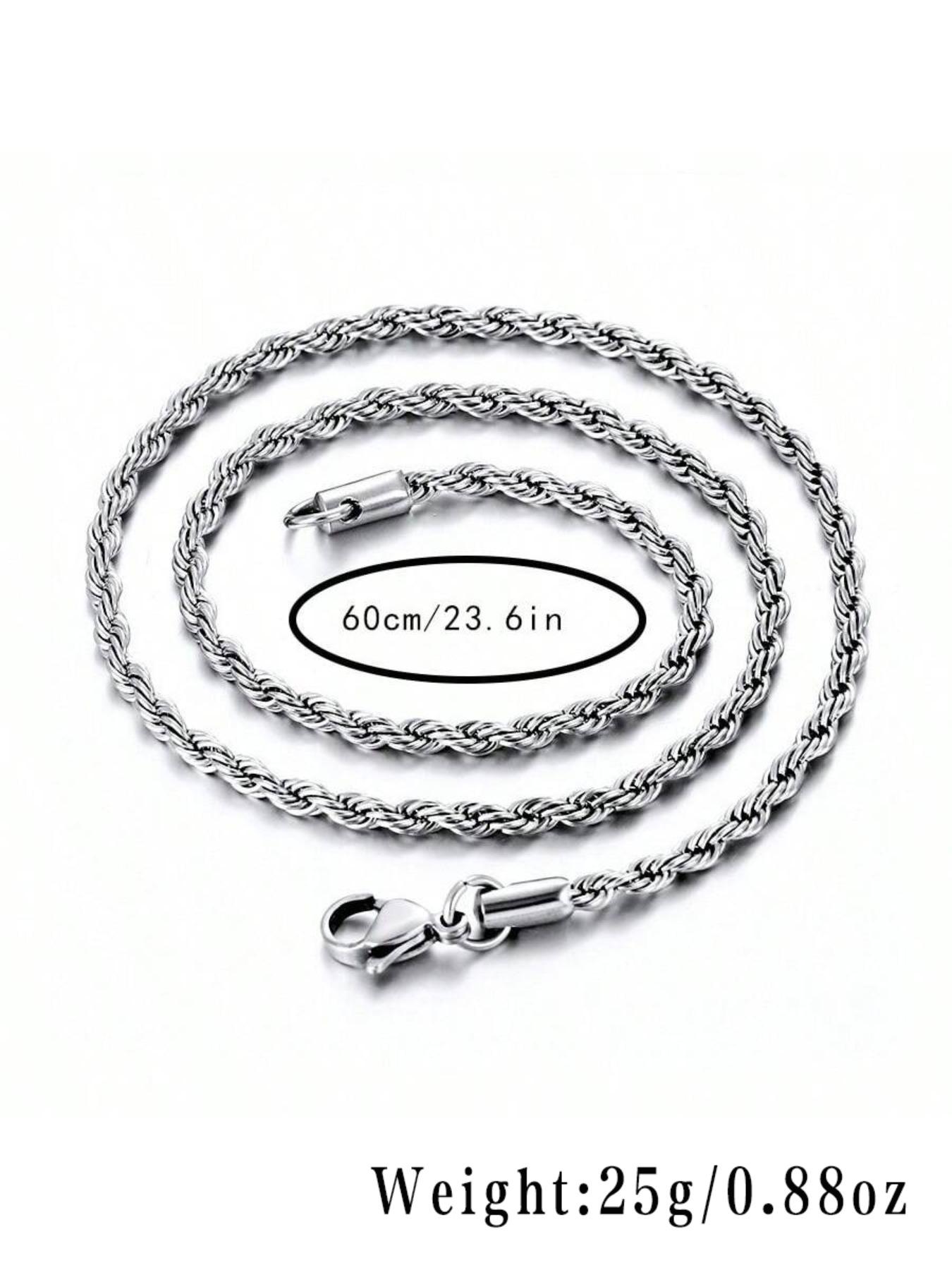 Stainless Steel Twist Chain Necklace, Unisex Hip Hop Jewelry, Perfect Gift for Birthday Christmas Father's Day, No Fading Design