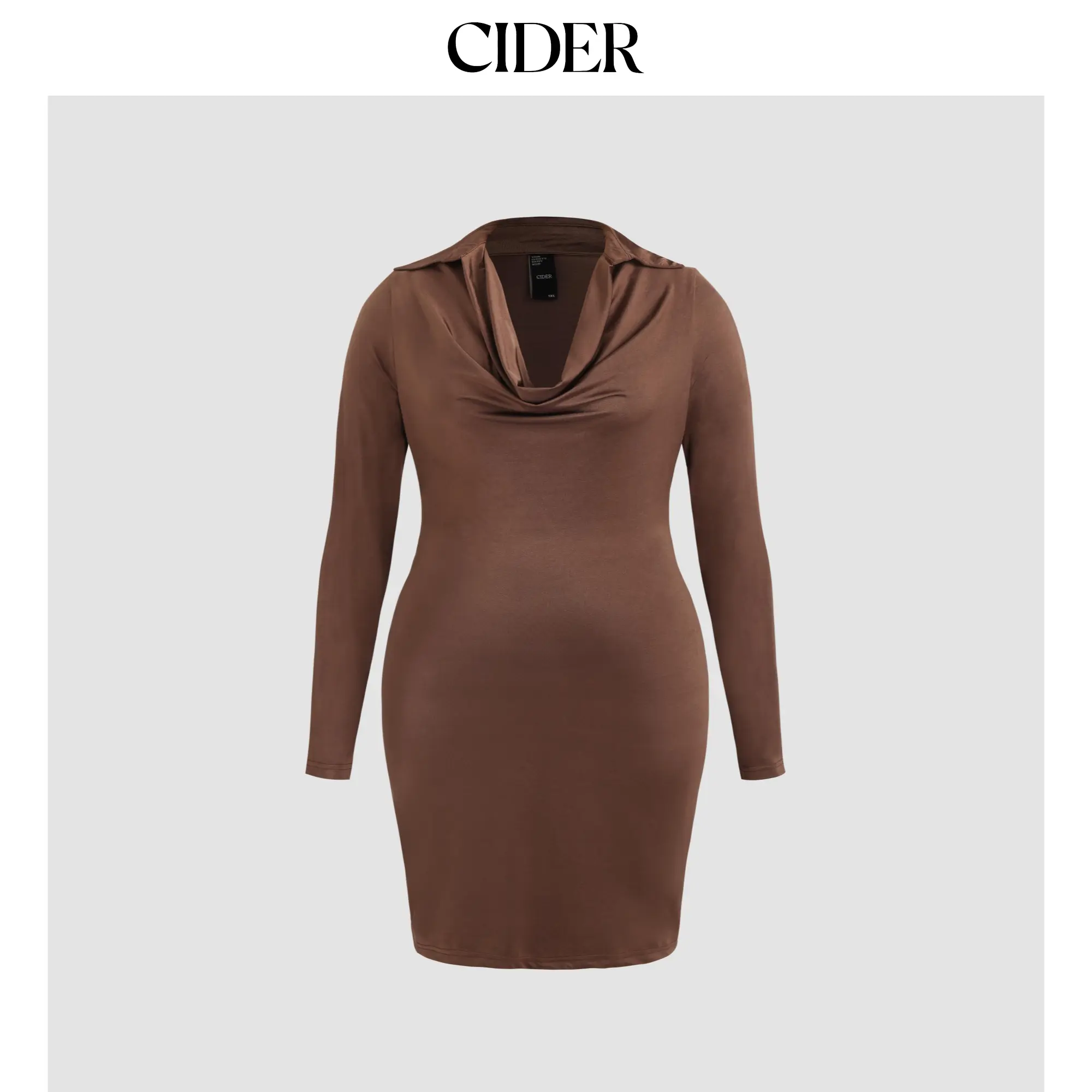 Cider Cowl Neck Solid Ruched Mini Dress Curve & Plus SummerFinds