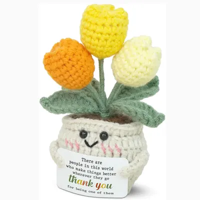 Gossby Tulip Flower Crochet Doll - 'May You Be Proud Of The Work That You Do' Inspirational Gift - View #12