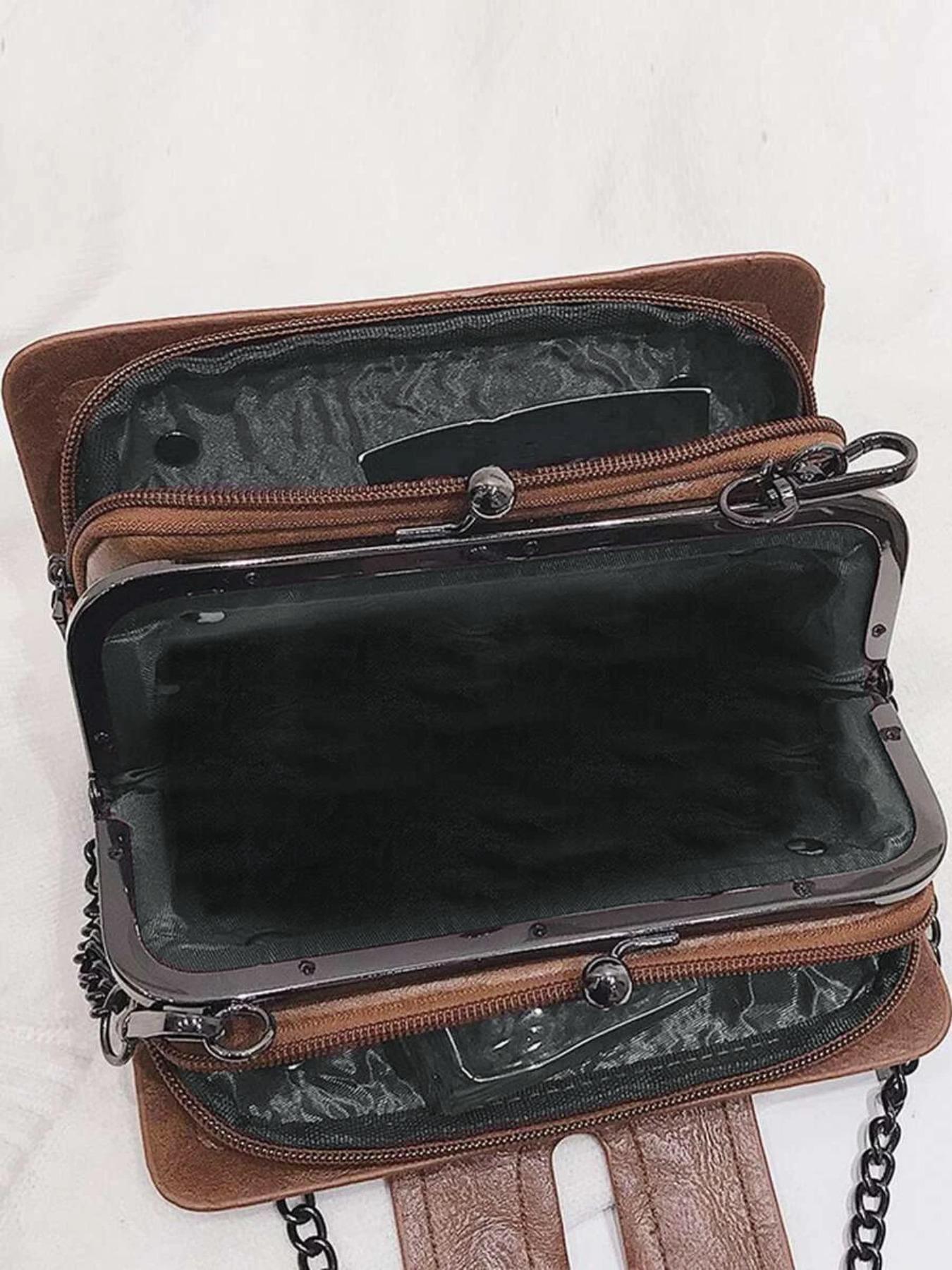 Women's Elegant Chain Strap Crossbody Bag, Fashionable Shoulder Bag for Daily Used, Casual Trendy Versatile High-quality Daily Commuting Bag, Adjustable Crossbody