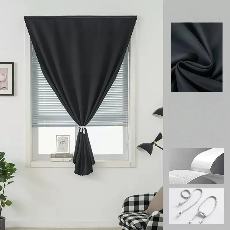 Modern High-Precision Blackout Floral Velcro Curtains, Easy Installation, Light-Transmitting Privacy, Ideal for Living Room Bedroom Office Dining Room