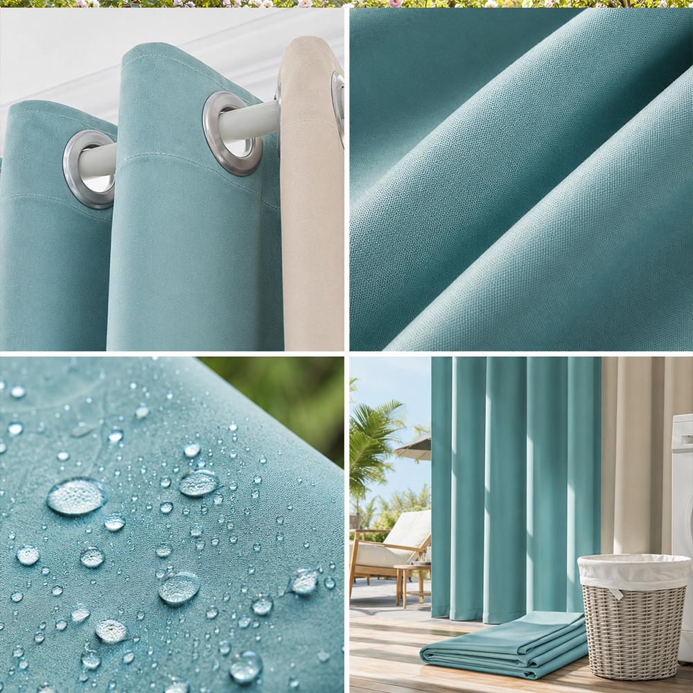 Snooztex Modern Polyester Flat-Woven Sun-Shade Color Block Curtains - Multi-Size, Indoor/Outdoor, Patio Area & Home Decoration Use