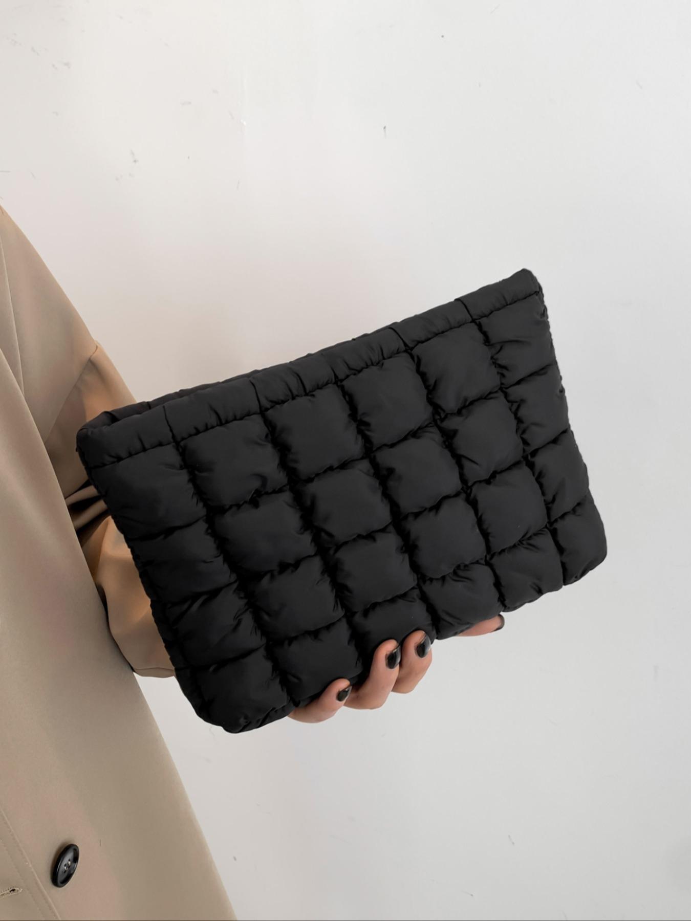 Large Capacity Quilted Design Clutch, Travel Storage Bag With Zipper, Travel Essentials, Perfect Christmas Gift Idea, Quilted Purse