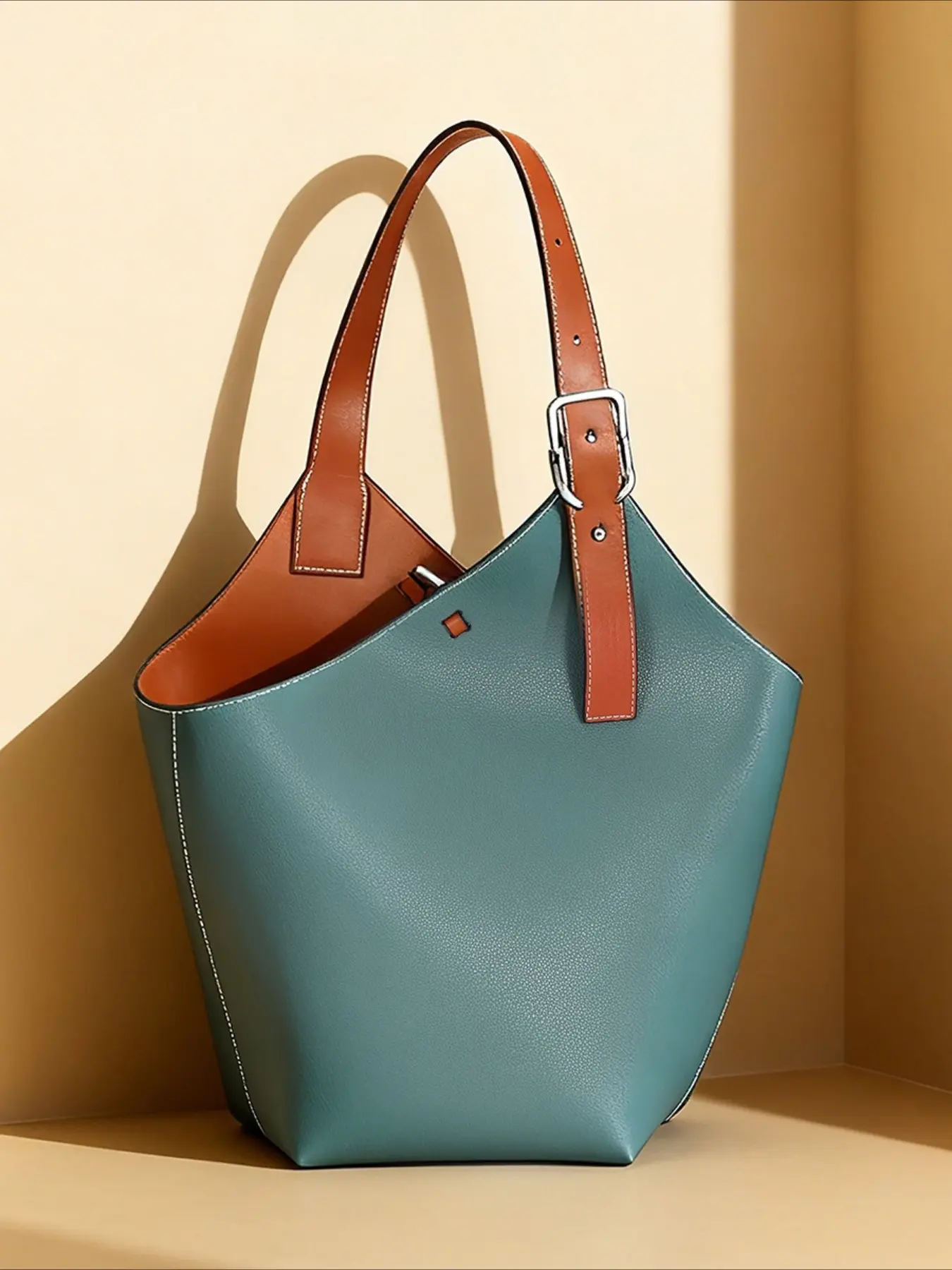 2026 early spring new portable shoulder bag, leather women's bag, Korean high-end niche large-capacity tote bag