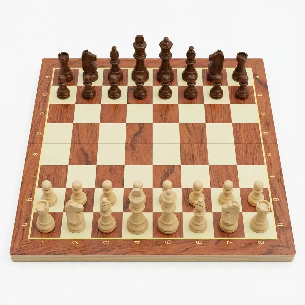 Wooden Chess Set, Traditional Strategy Game, Board Games Family, 11.4x11.4 Inches, Enhances Thinking Skills, Ideal for Family and Friends Gatherings