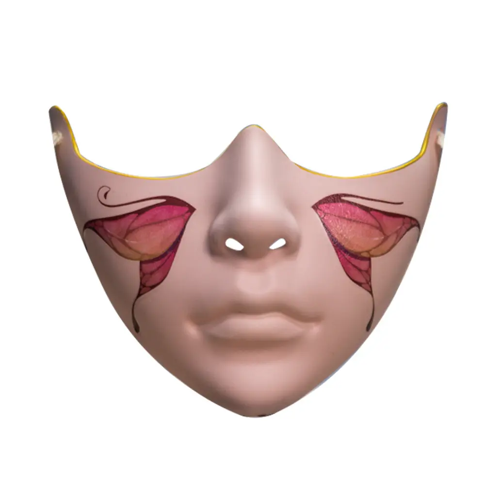 Elegant Half-Face Masquerade Mask, Mechanical & Porcelain Style Lower Face Mask for Halloween & Cosplay