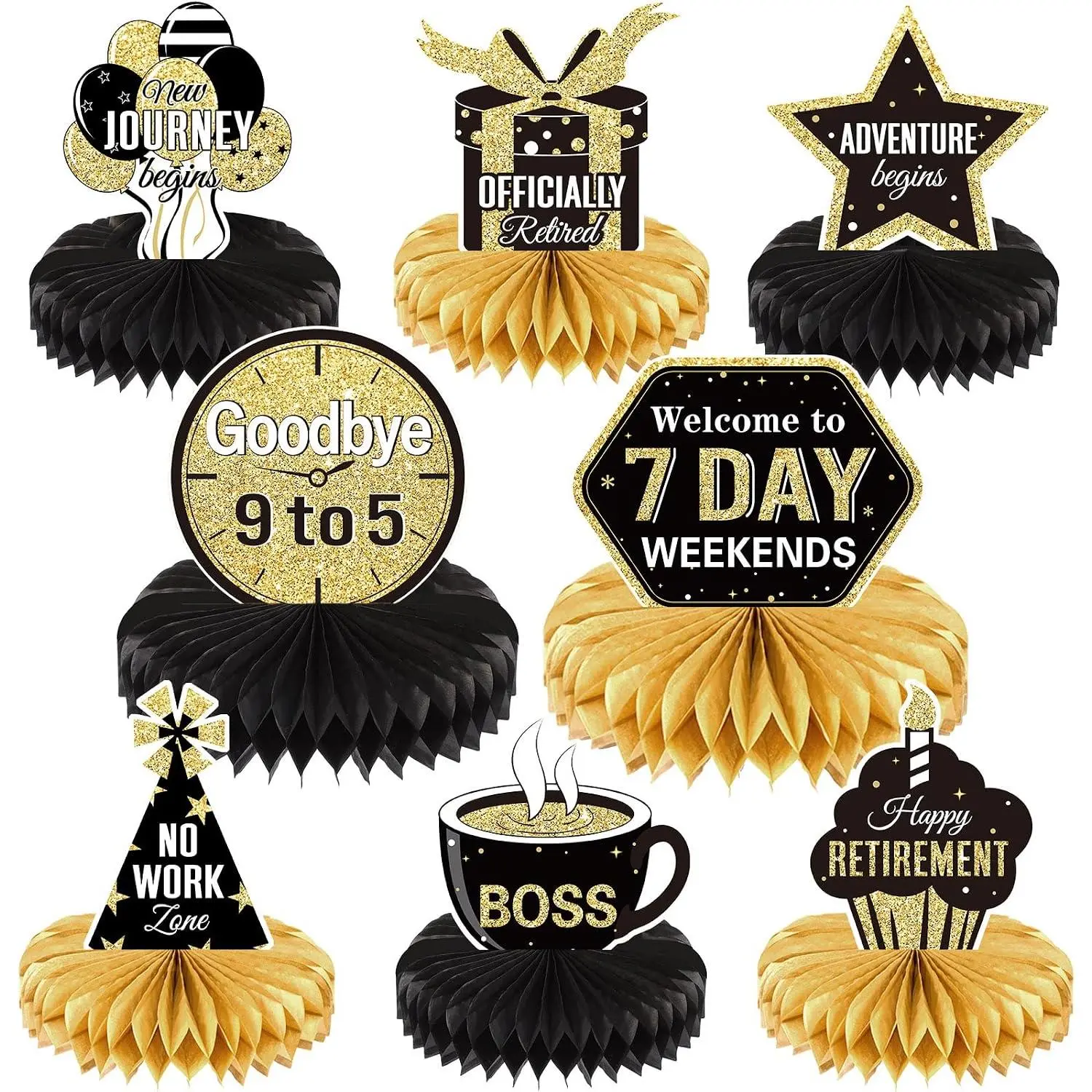 8 count  Party Decorations  Table Centerpiece  Black and  Decor Happy Farewell Gathering Decorations for Men Women Party Supplies