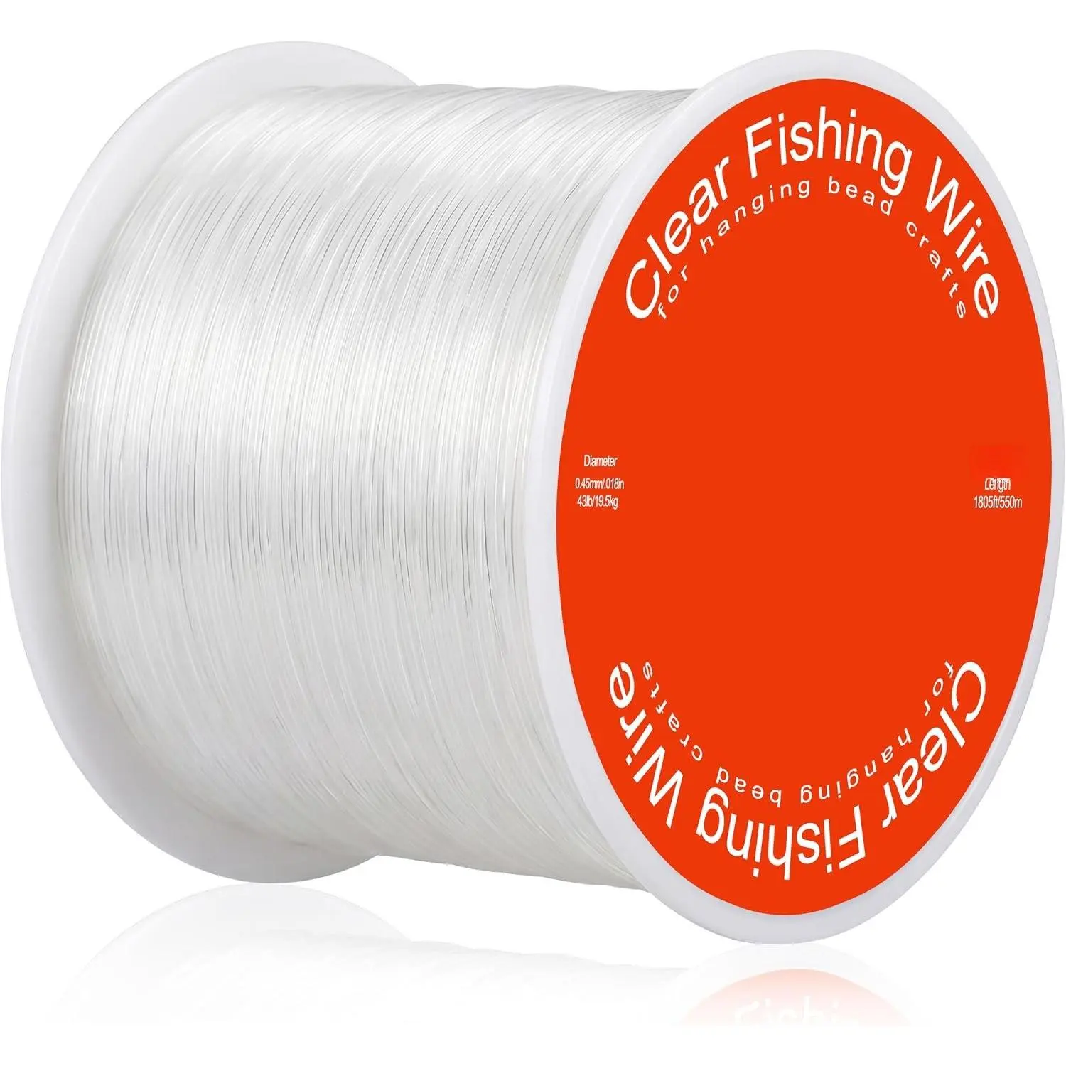 Synthetic Nylon Fishing Line - 1805 FT, 43 LB Load Capacity, Durable Monofilament String for Fishing, Crafting, Balloon Arch Making, Invisible Line for Beading Bracelets