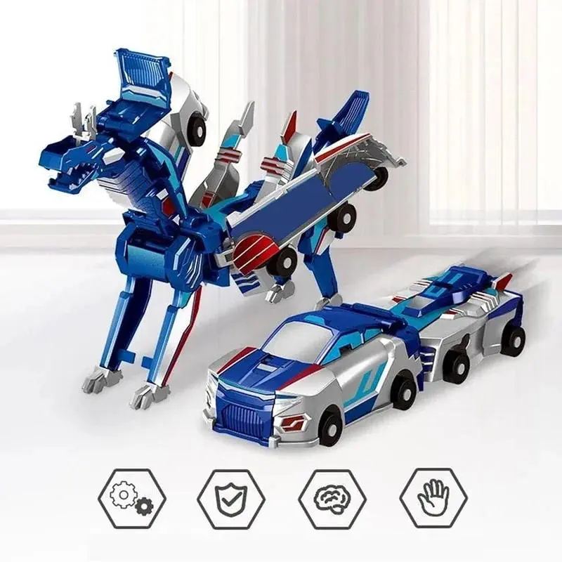 Unicorn Transformer 2-in-1 Magnetic Collision DIY Car Toy, ABS Plastic Magic Transformation Super Combination Toy for Kids with Double Fun