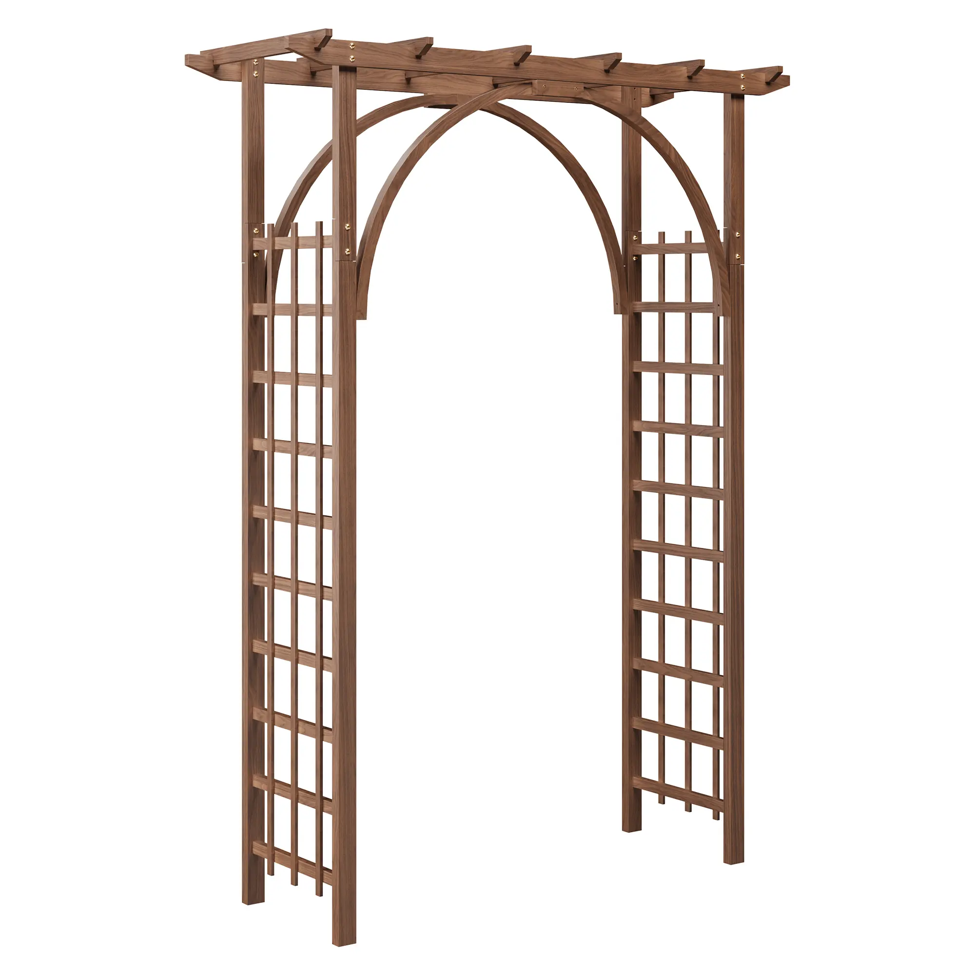 Wooden Garden Arch Trellis, 85 Inch Flat Top Climbing Plant Frame, Rustic Wood Arbor Pergola for Vines Roses, Decorative Archway for Backyard Patio Lawn Wedding Ceremony