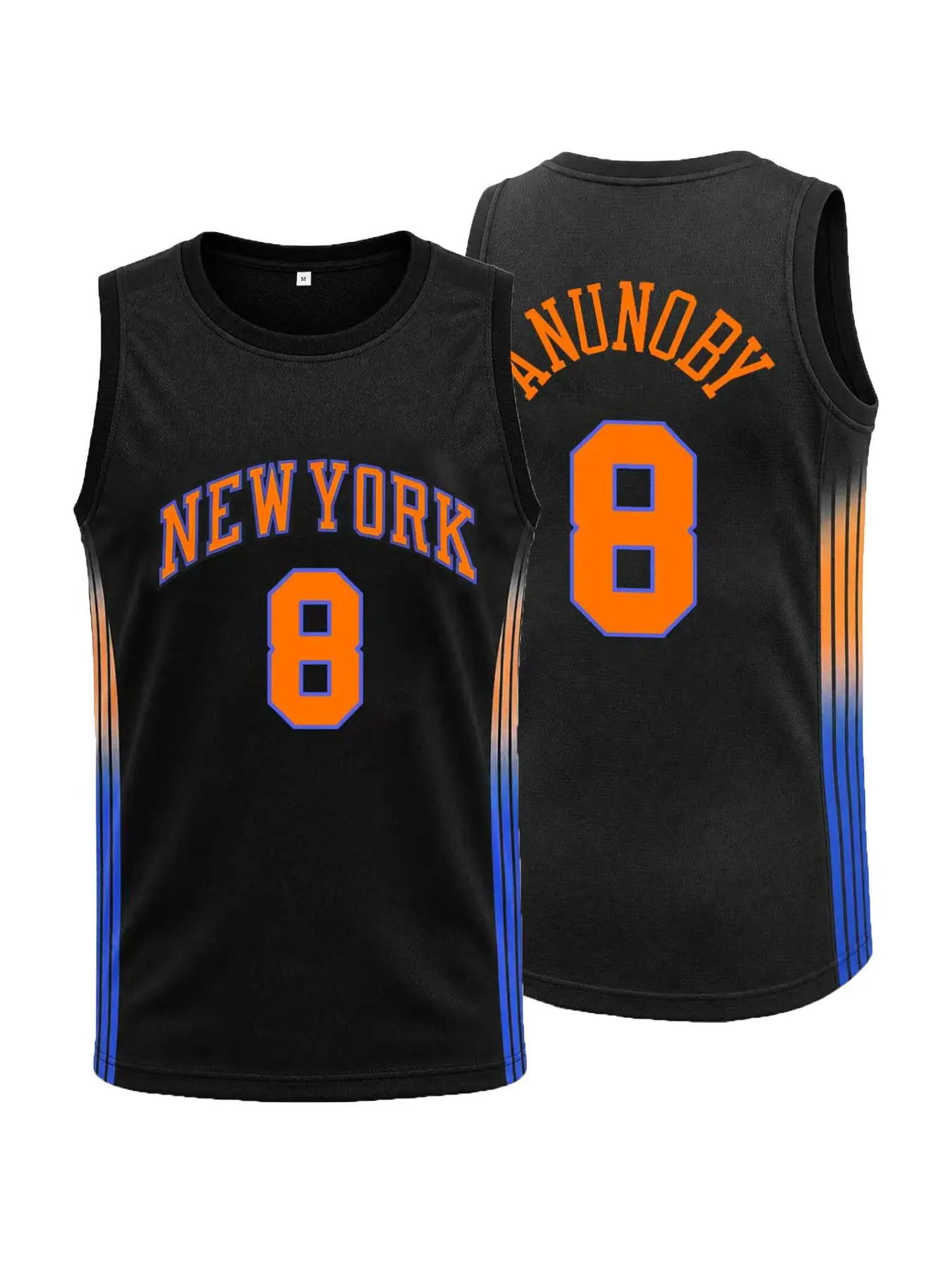 Unisex New York #8 Embroidered Basketball Jersey, Comfortable Breathable Retro Fan Sports Shirt, Casual Sports Top, Casual Sporty Top and Gift, Sizes S-3XL