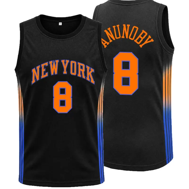 Unisex New York #8 Embroidered Basketball Jersey, Comfortable Breathable Retro Fan Sports Shirt, Casual Sports Top, Casual Sporty Top and Gift, Sports Apparel, Sizes S-3XL