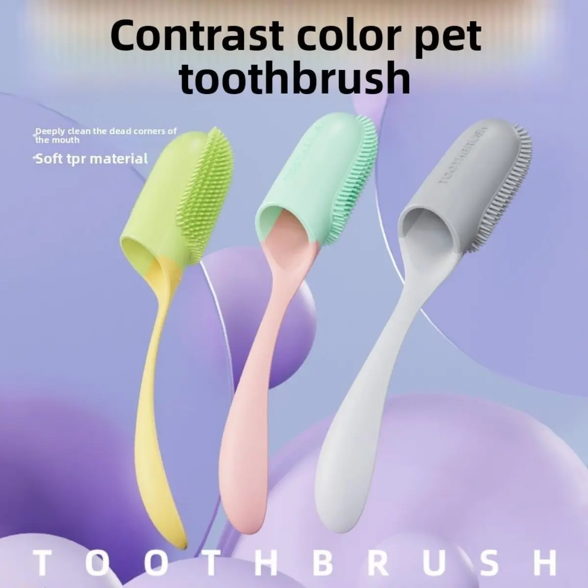 Slip-On Finger Toothbrushes for Dogs, Soft Rubber Gentle Pet Oral Care Tool for Teeth Cleaning, Bad Breath Fix & Eliminate Bad Breath