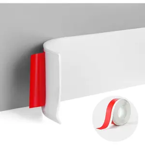 Peel and Stick White Vinyl Baseboard Trim, 2.1 Inch x 20 Feet Rubber Cove Wall Base Moulding Trim