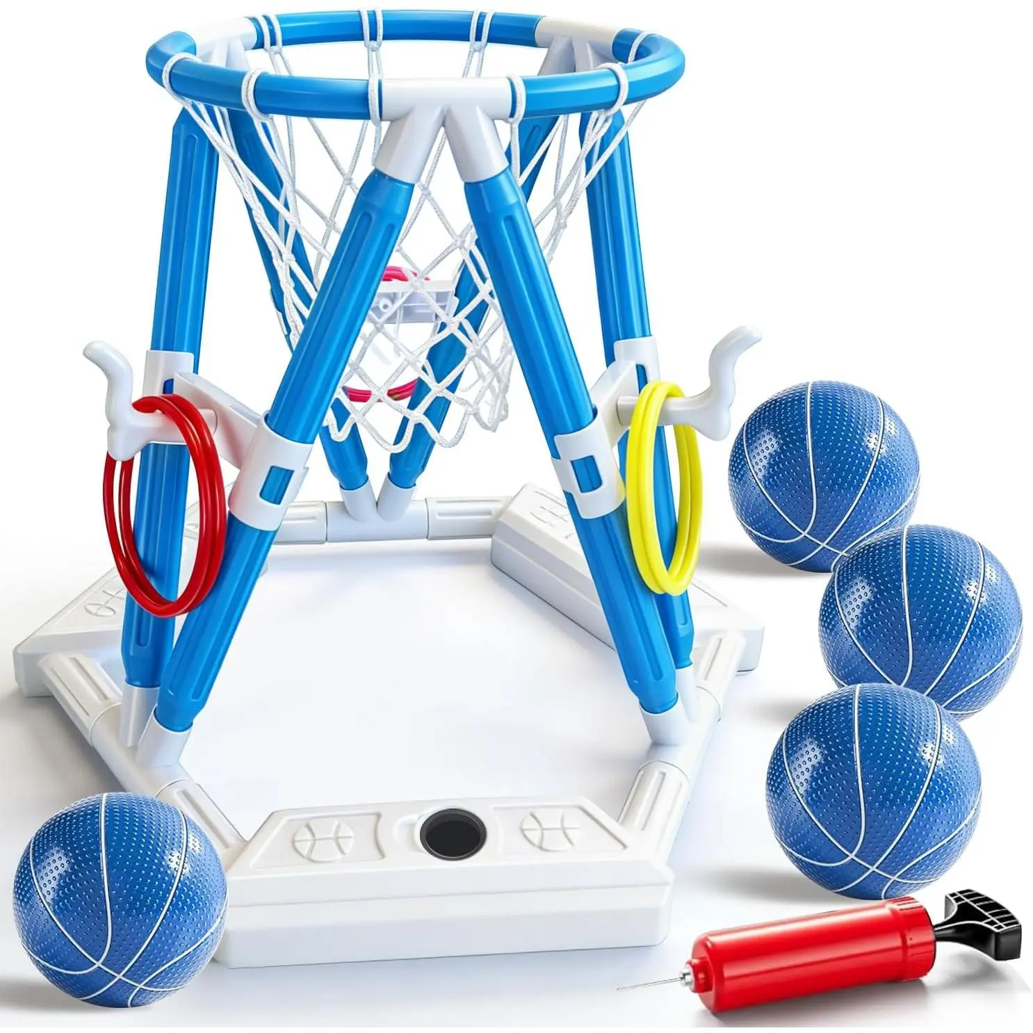 Pool Basketball Hoop & Ring Games - Summer Outdoor Water Party Pool Toys for Kids Ages 4-8 8-12, Adults & Family - Birthday Pool Basketball Games Toys