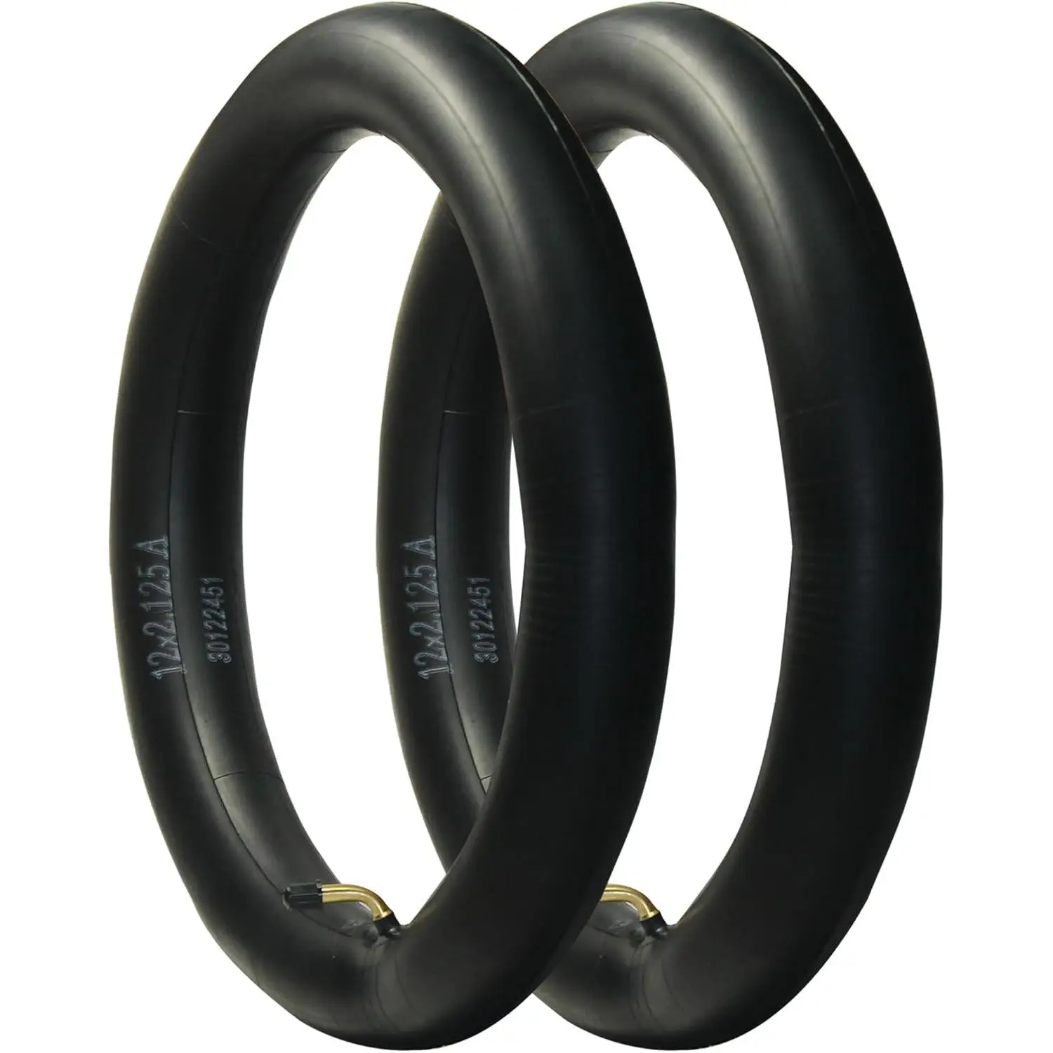 2-Pack Bent Valve Bike Tubes, 12x2.125(12 1/2x2 1/4)/14x2.125 Sizes for Electric Rides & Kids Bicycles, Two Packs