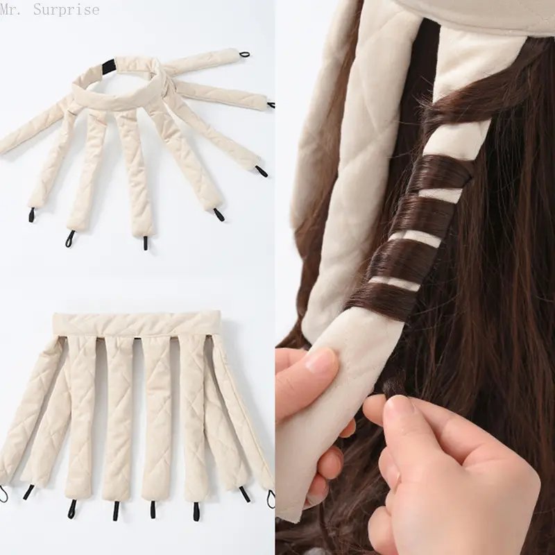 Unisex Soft Velvet Octopus Shape Heatless Hair Curler Headband - Portable Lazy Curling Heatless Tool for Creating Natural Sleep Waves