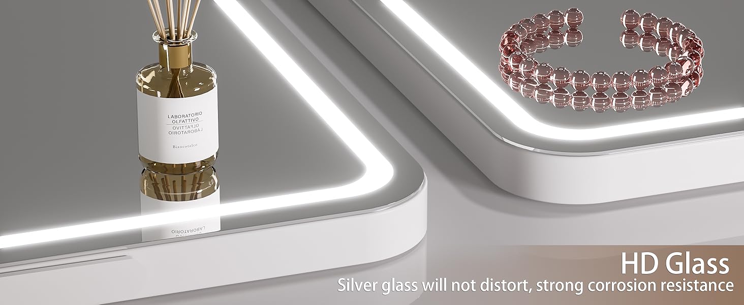 Mirror with Lights, 10" x 12" LED Makeup Mirror, 3 Modes Light, Dimmable, 360 °, Rectangle White Frame