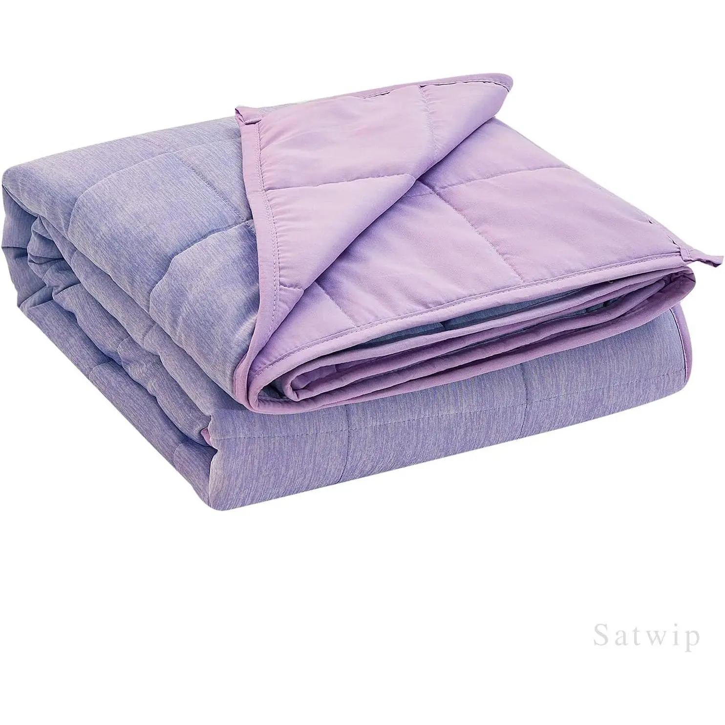 Weighted Blanket Queen Size 15 LBS, Cooling Weighted Blanket for Hot Sleepers, Cool Moire Jersey with Soft Breathable Sanded, 60 x 80 inches 15 Pounds, Purple