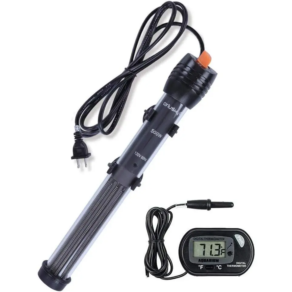 Submersible Aquarium Heater, Adjustable Fish Tank Heater, Comes with Thermometer, Suitable for Saltwater and Freshwater: Pet Supplies