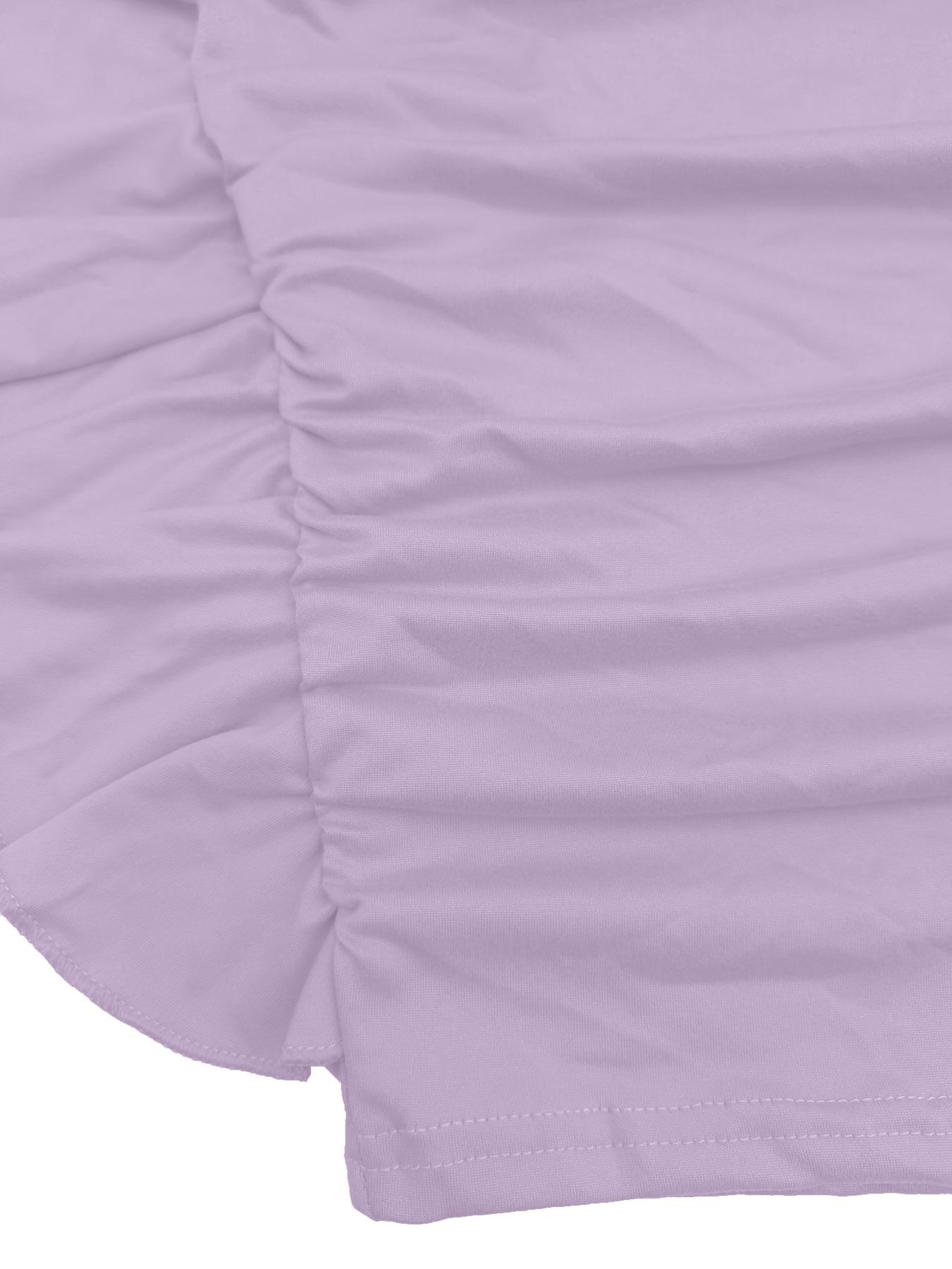 Women's Plain Ruched Ruffle Trim Bodycon Skirt, Casual Fashion High Waist Midi Skirt for Daily Outdoor Wear, Women's Bottoms for Spring & Fall