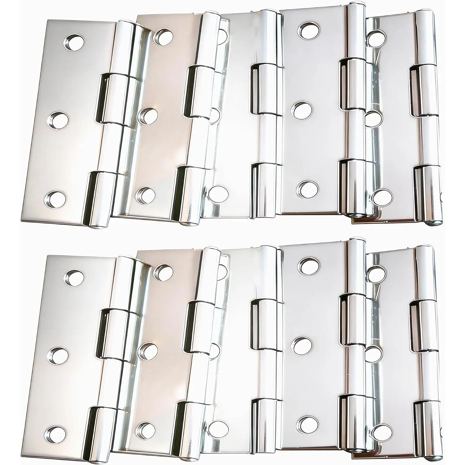 10 count Stainless Steel  Furniture Hardware Door Hinge Long 2.15 x 1.3 inch