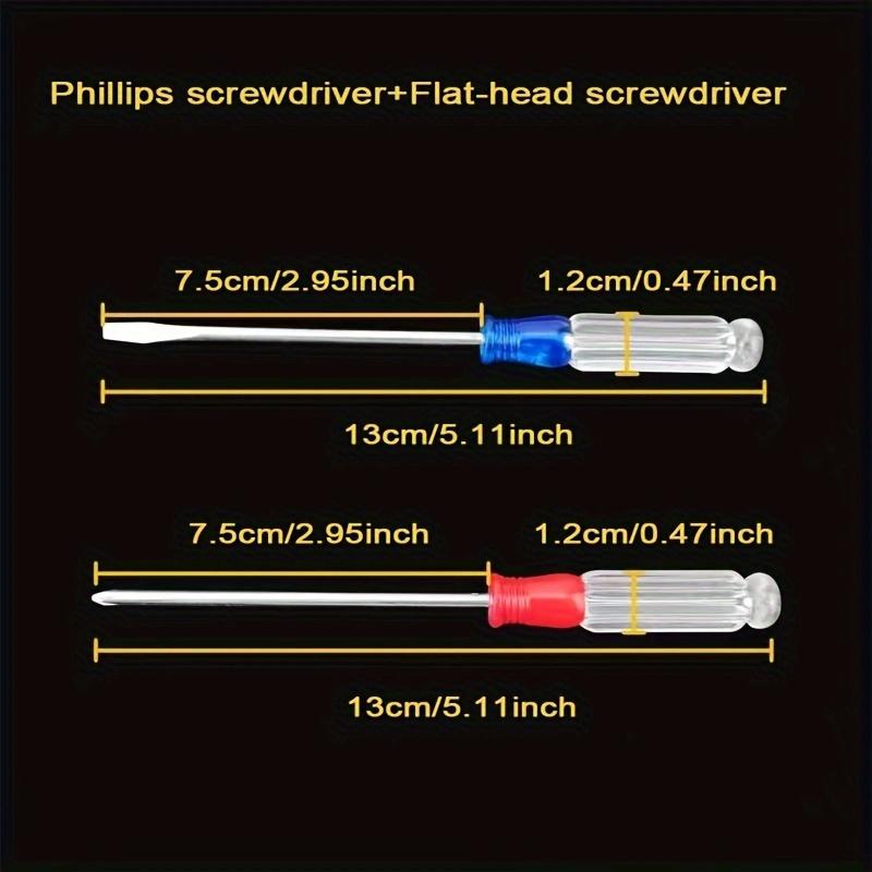 Precision Phillips Crystal Screwdriver Set - Small Slotted Head, Ergonomic Transparent Handle, Magnetic Tip for Secure Hold - Ideal for Household & Industrial Mini Projects