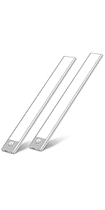 T01L LED Closet Light, Super Bright 20 LED Under Cabinet Lighting Battery Powered/DC Input Wireless Motion Sensing Light, Auto On Off Switch, Motion Sensor & Light Sensor, Light Beam Adjustable