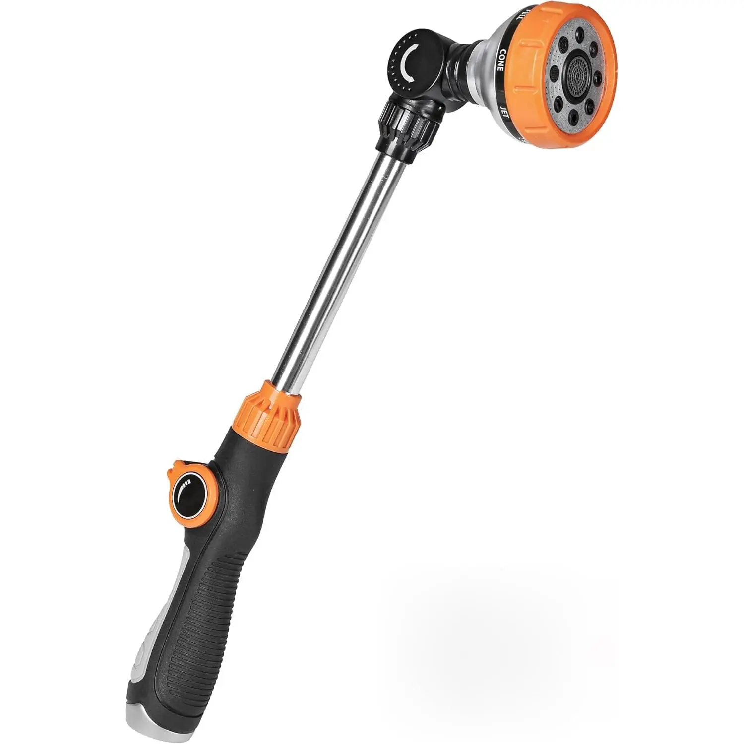 18" Watering Wand for Garden Hose, Unistyle Hose Nozzle Sprayer with 8 Spray Patterns,180 °   Adjustable Angle, Thumb Flow Control, Garden Watering Wand for Plants, Flowers, Car Wash