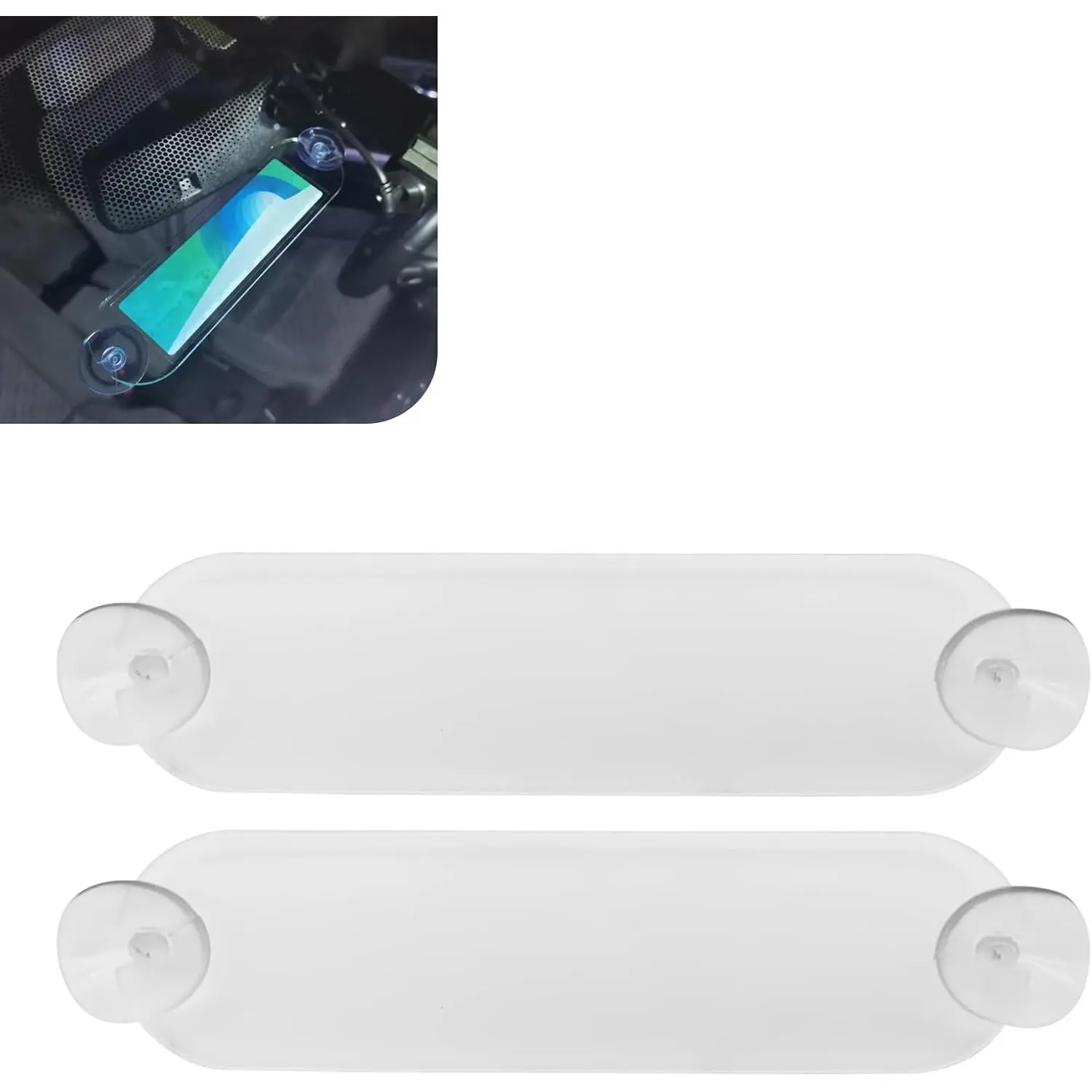 2 count EZ Pass Holder, Windshield Ipass Sticker Holder,  Transponder Holder, Windshield Sticker Holder with  Suction Cups,  for  Toll Passes (Transparent)