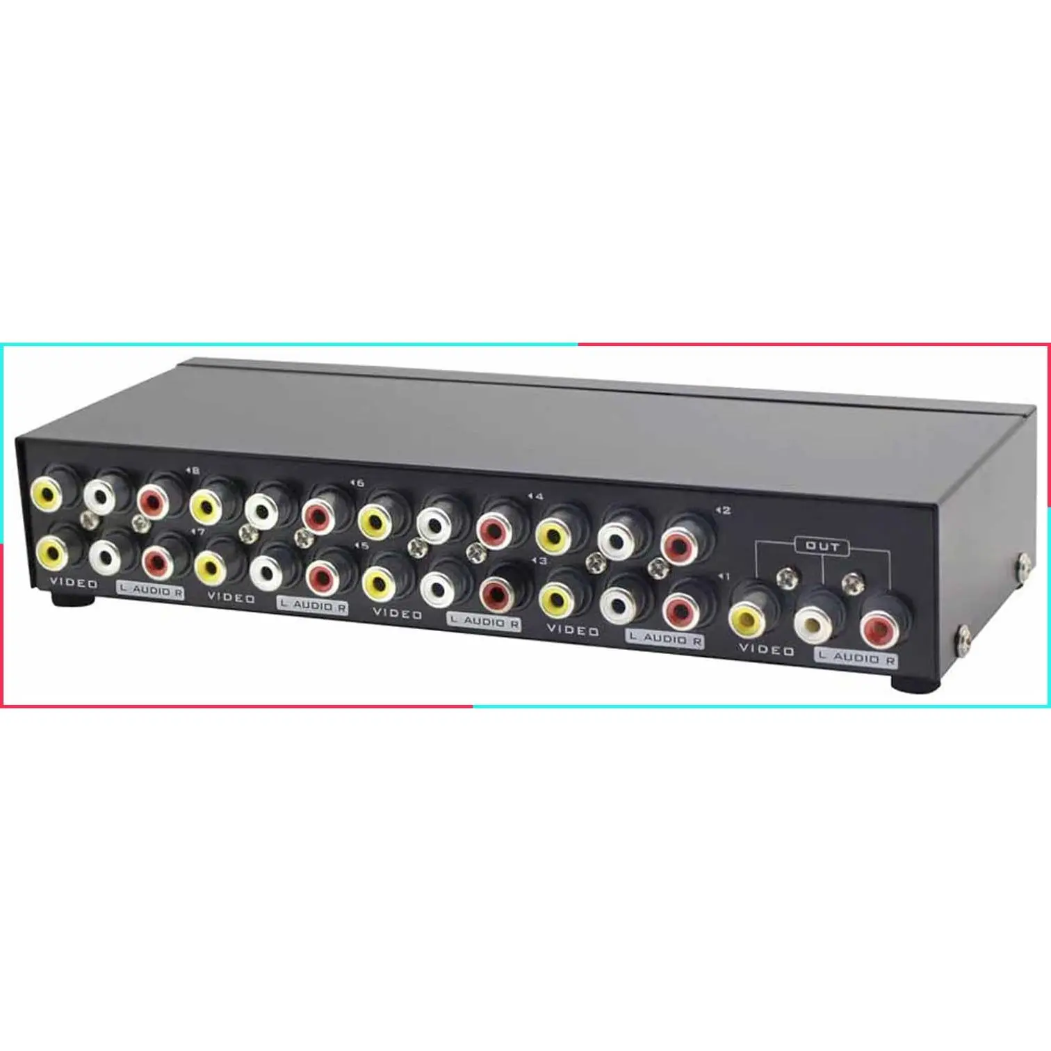8-Way AV Switch RCA Switcher 8 in 1 Out Composite Video L/R Audio Selector Box for DVD STB Game Consoles