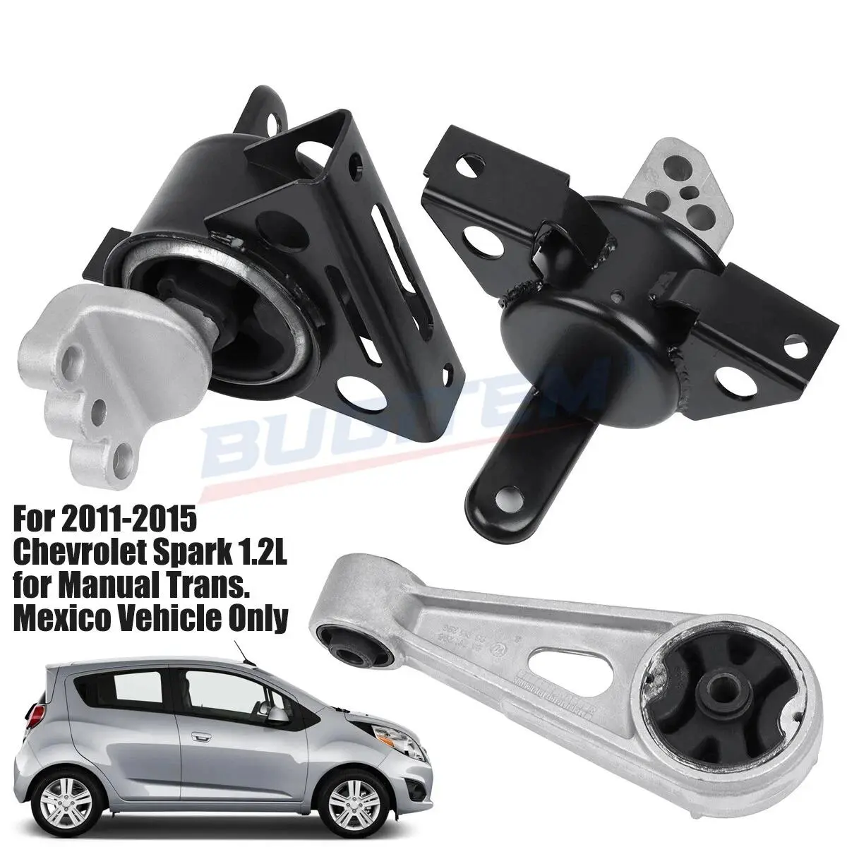 3PCS Engine Motor & Transmission Mount 96686002 95211295 95969583 96686601 For Chevrolet Spark Classic 1.2L For Manual Trans