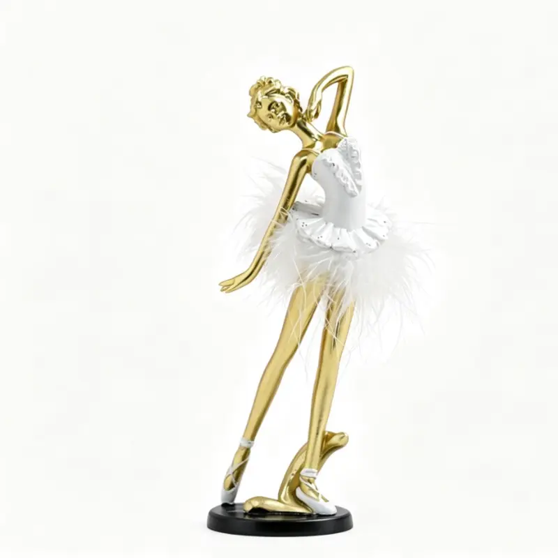 Luxury Resin Ballet Girl Figurine, Adorable Dance Doll Decoration, Perfect Gift for Kids & Collectors, Unique Home Decor Piece